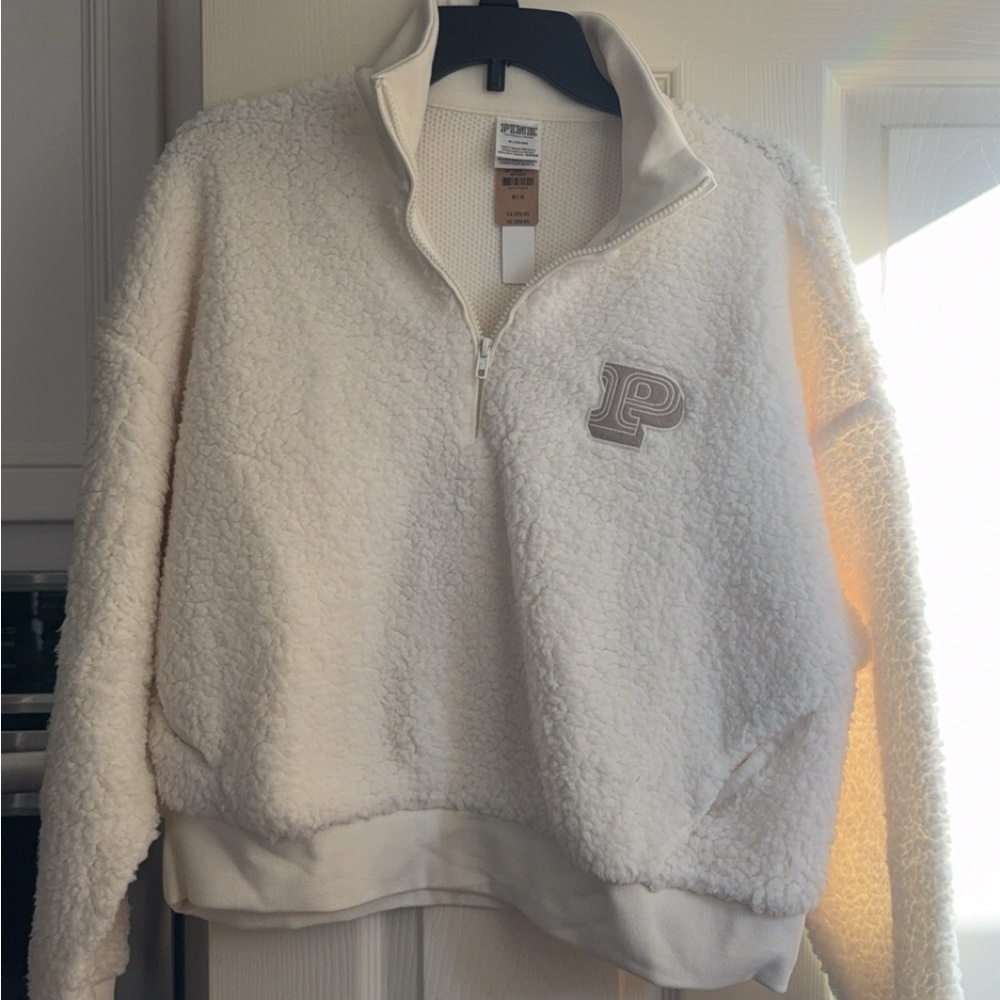 PINK Victoria's Secret Cream Teddy Jacket